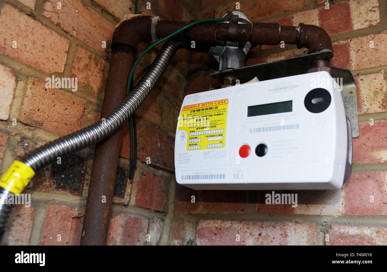 British Gas smart medidor para medir el uso doméstico enviar automáticamente las lecturas Foto de stock