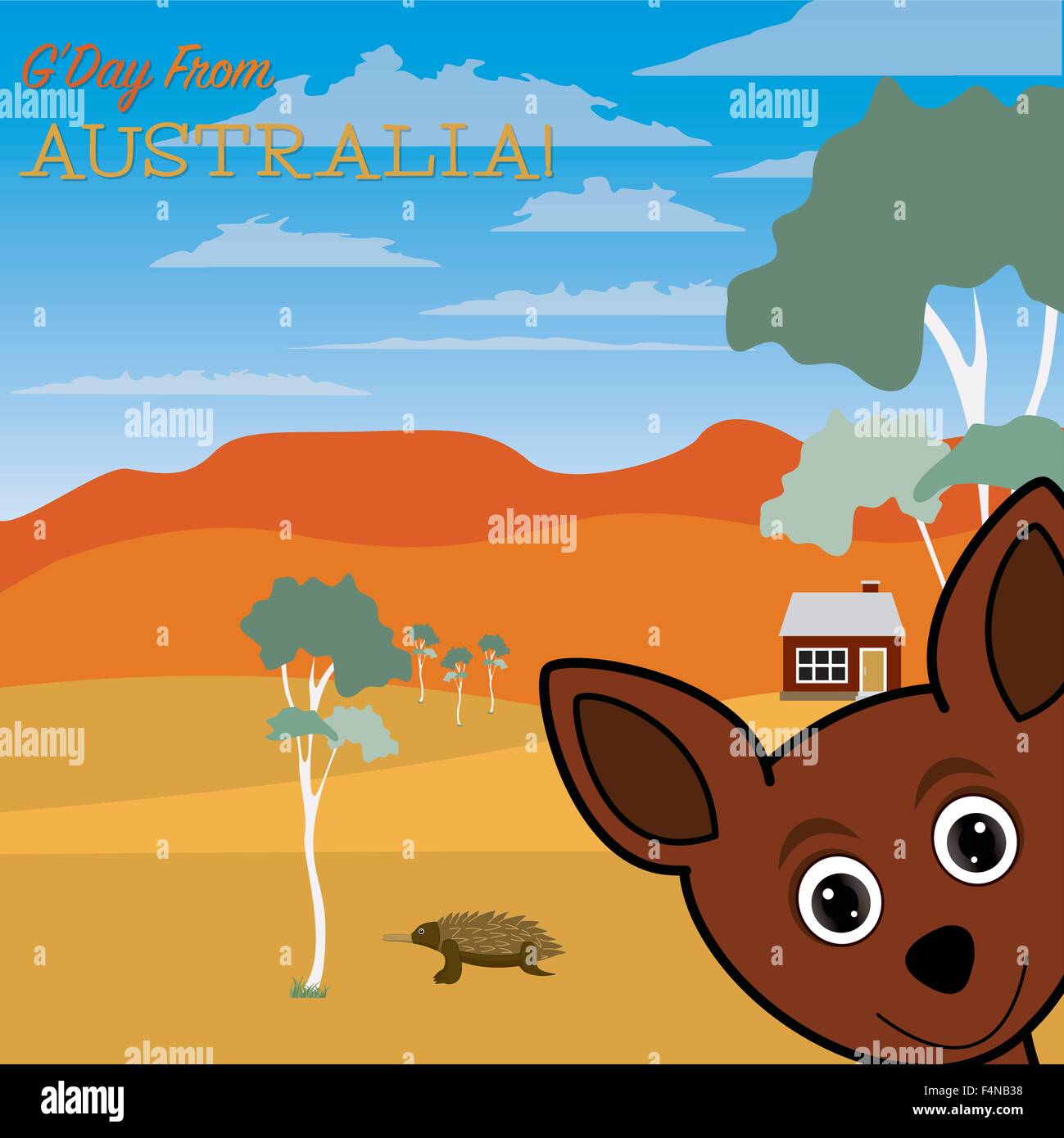G'Day de Australia tarjeta de felicitación en formato vectorial Imagen