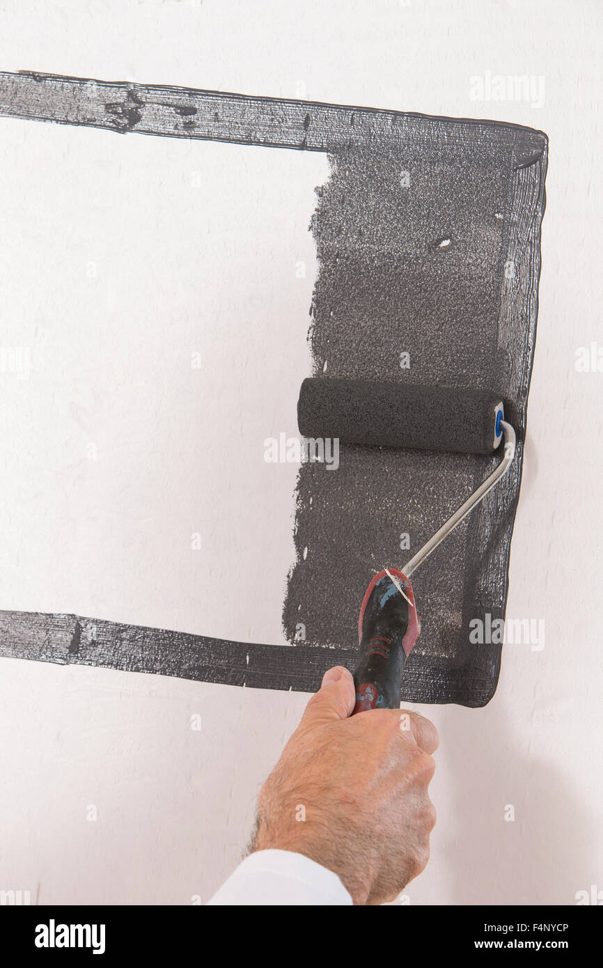Prueba De Seleccion De Colores Como Negro Pintado En La Pared