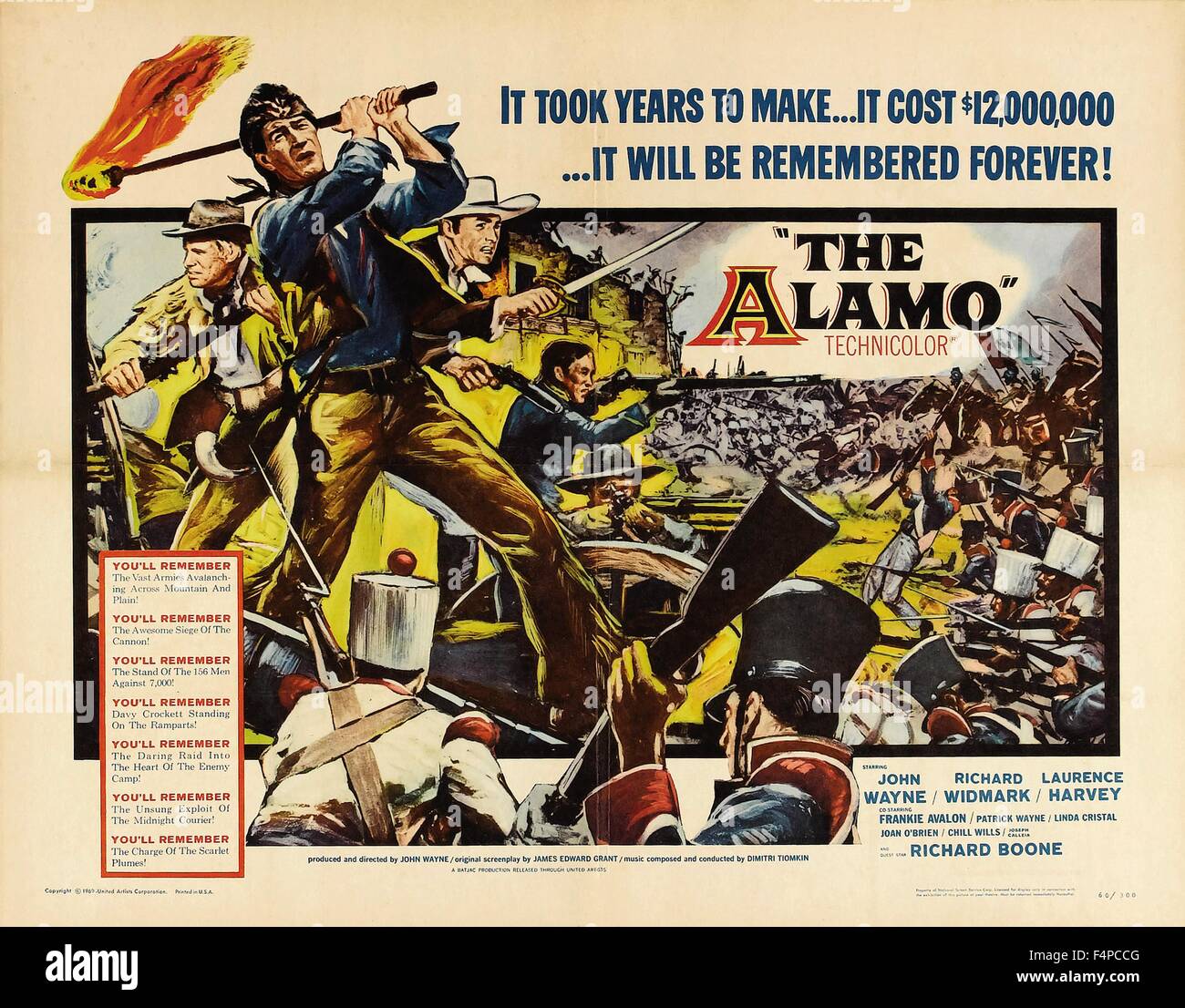 Bandera de El Alamo 1960 dirigida por John Wayne Foto de stock