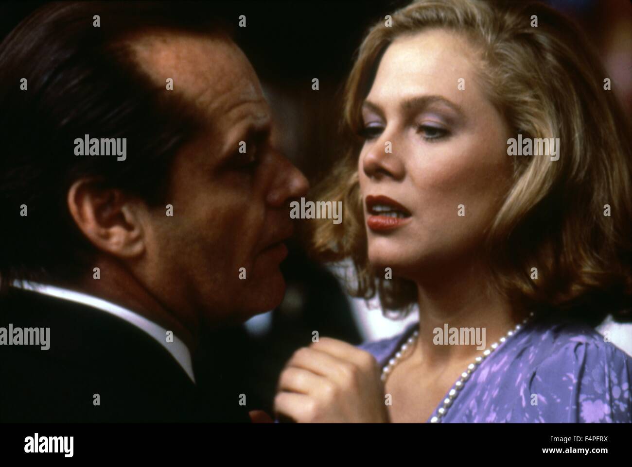 Jack Nicholson y Kathleen Turner / Prizzi's Honor / 1985 dirigida por John Huston Foto de stock