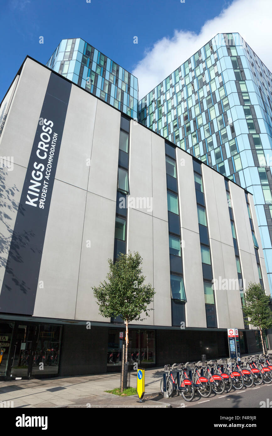 King's Cross edificio de alojamiento de estudiantes en Pentonville Road, Londres, Reino Unido. Foto de stock