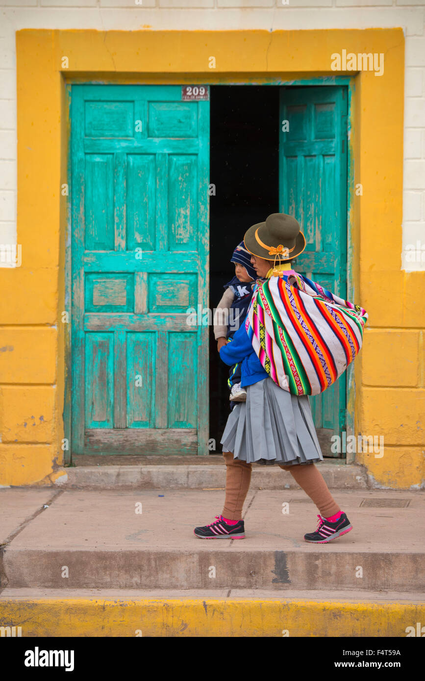 América del Sur, América Latina, peru, cuzco, pueblo nativo Foto de stock
