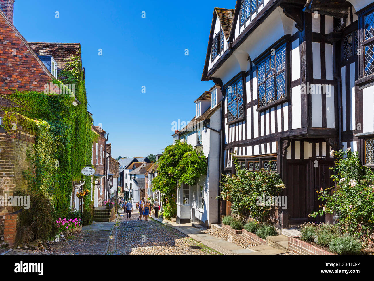 Rye, Sussex. La histórica calle de sirena en el casco antiguo de la ciudad, centeno, East Sussex, Inglaterra, Reino Unido. Foto de stock