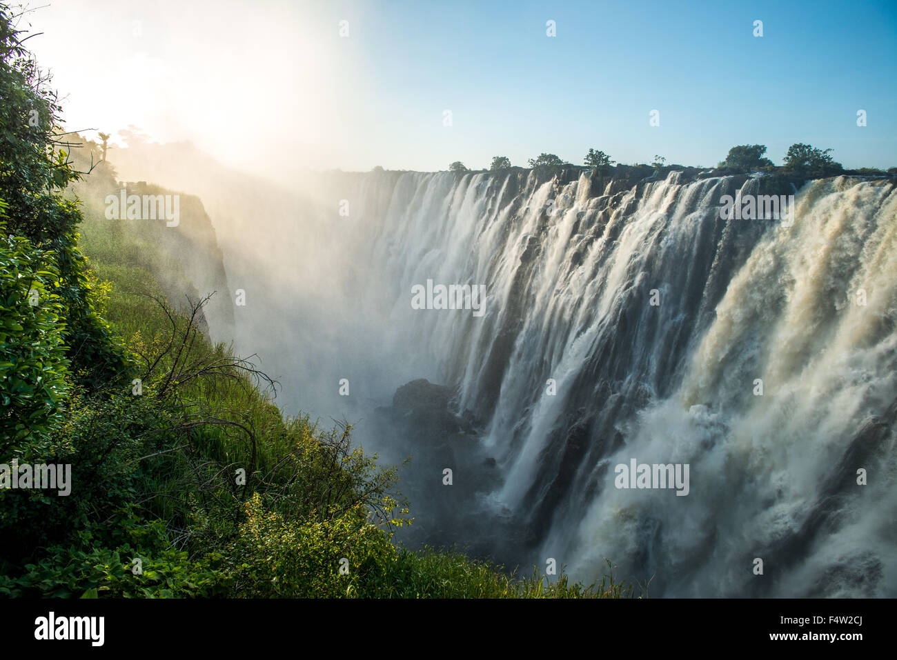 LIVINGSTONE, ZAMBIA - Victoria Falls Cascada Foto de stock