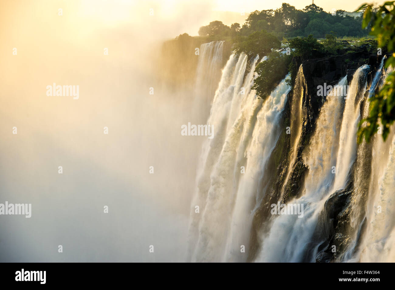 LIVINGSTONE, ZAMBIA - Victoria Falls Cascada Foto de stock