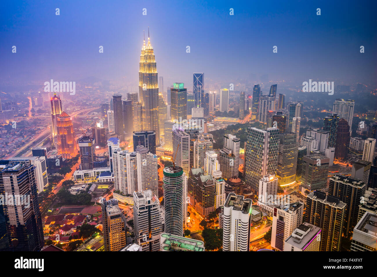 Kuala Lumpur, Malasia, el horizonte de la ciudad. Foto de stock