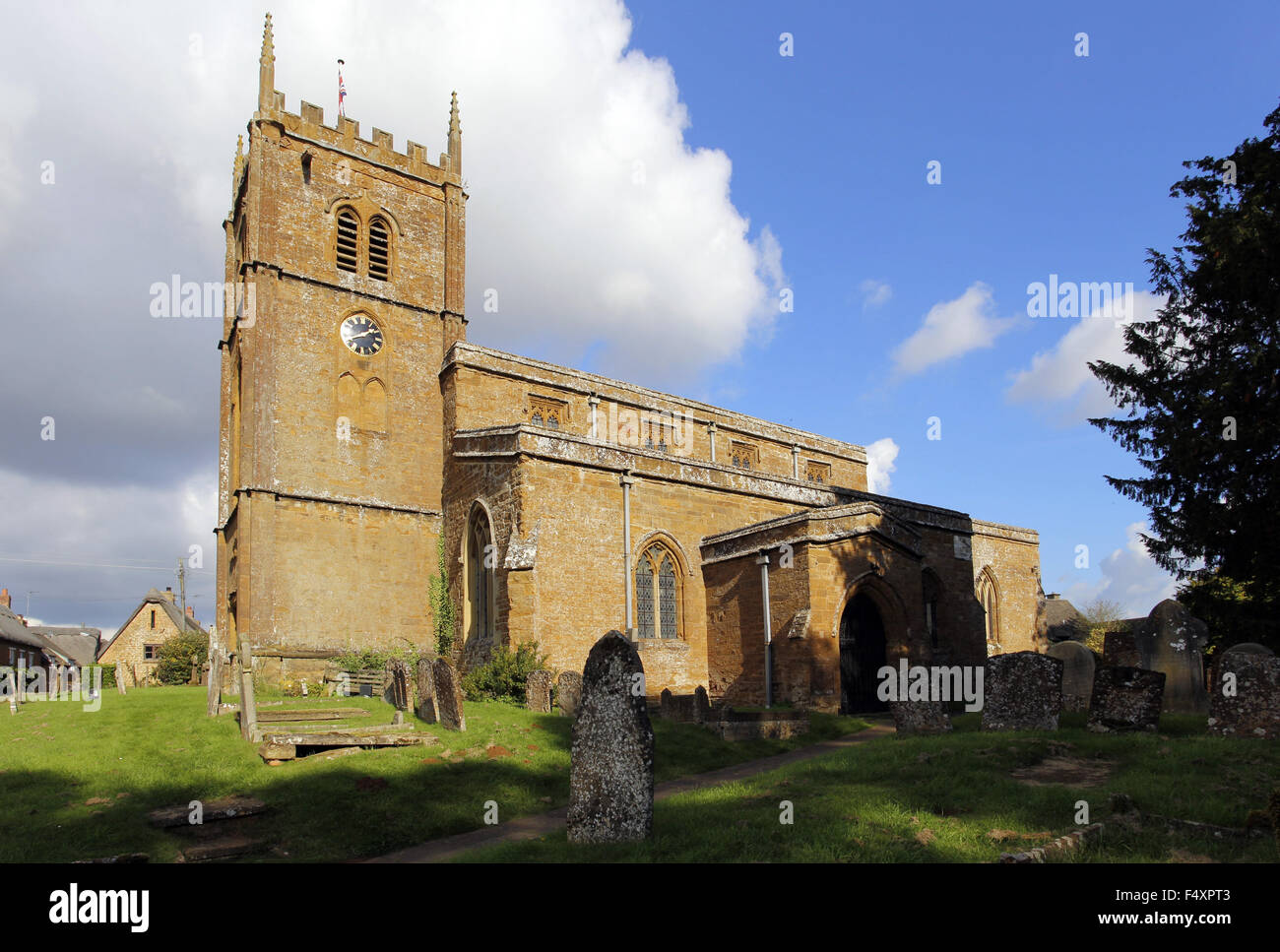De Wroxton iglesia, Oxfordshire, Inglaterra Foto de stock