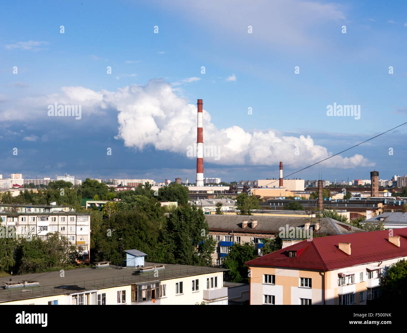 Las Chimeneas de fábrica. Foto de stock