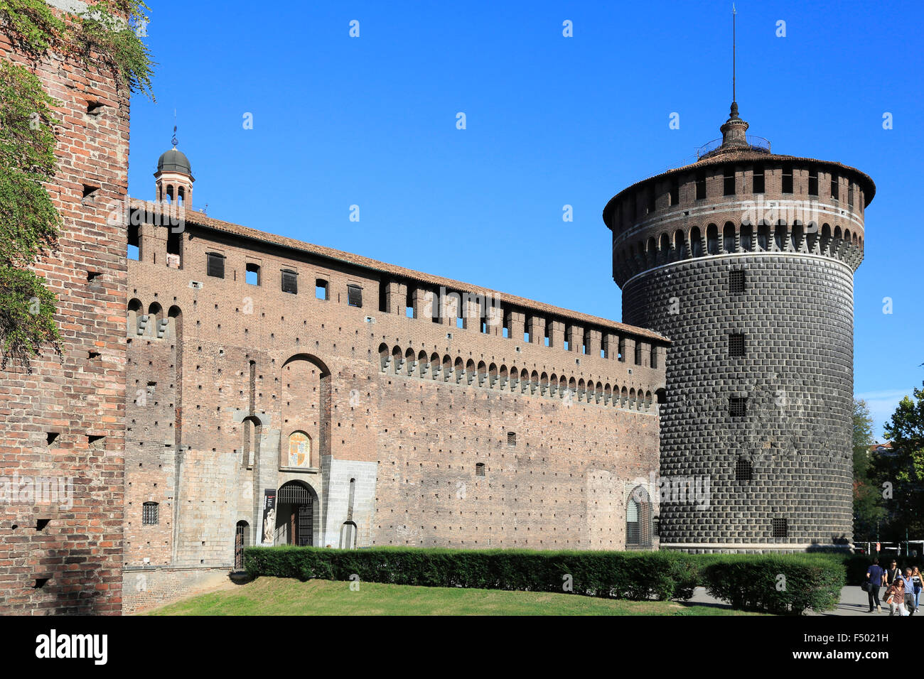 Castillo Sforza, Milano, Milán, Lombardía, Lombardía, Italia Foto de stock