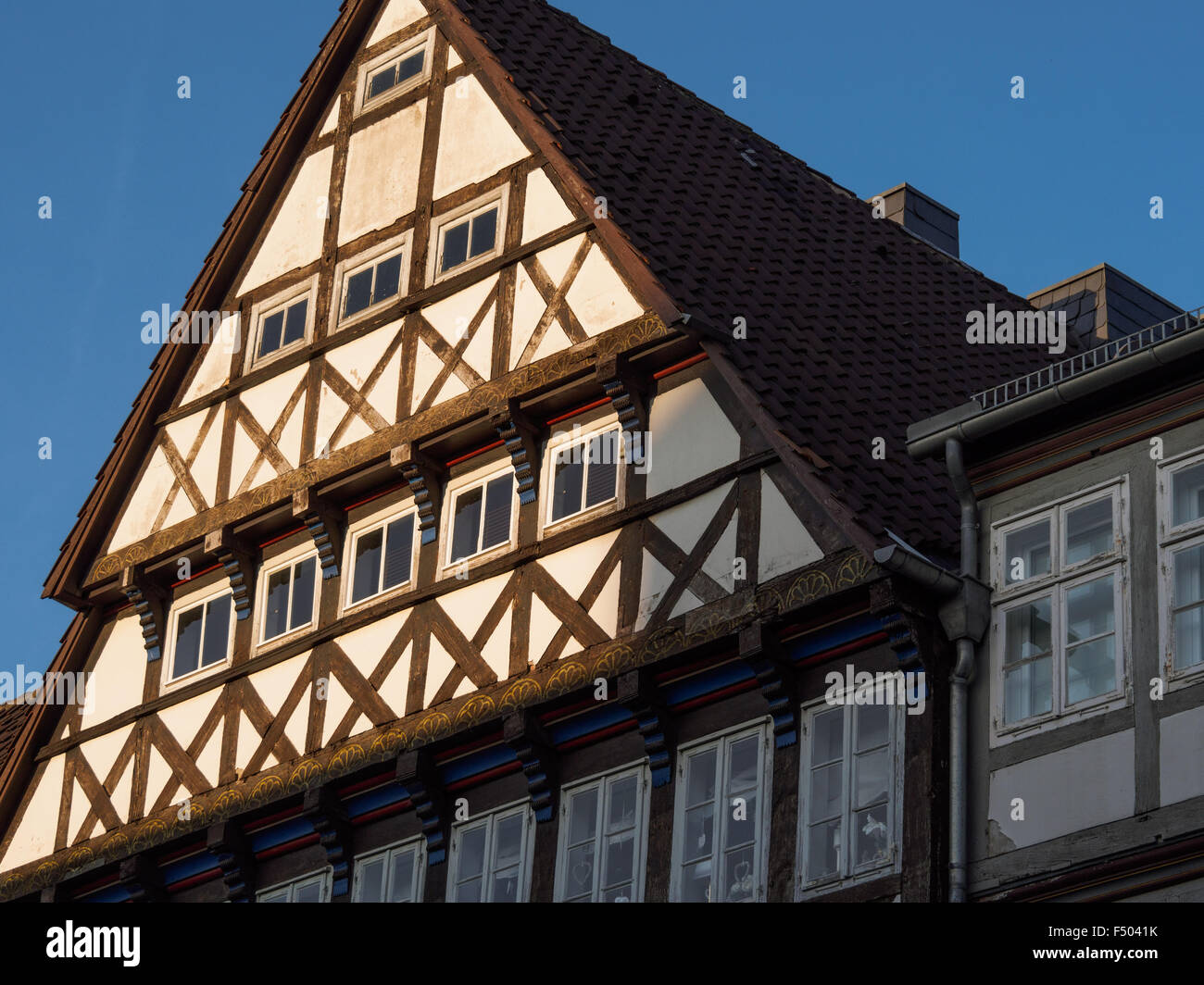 La arquitectura tradicional alemana en Hannover, Alemania Foto de stock