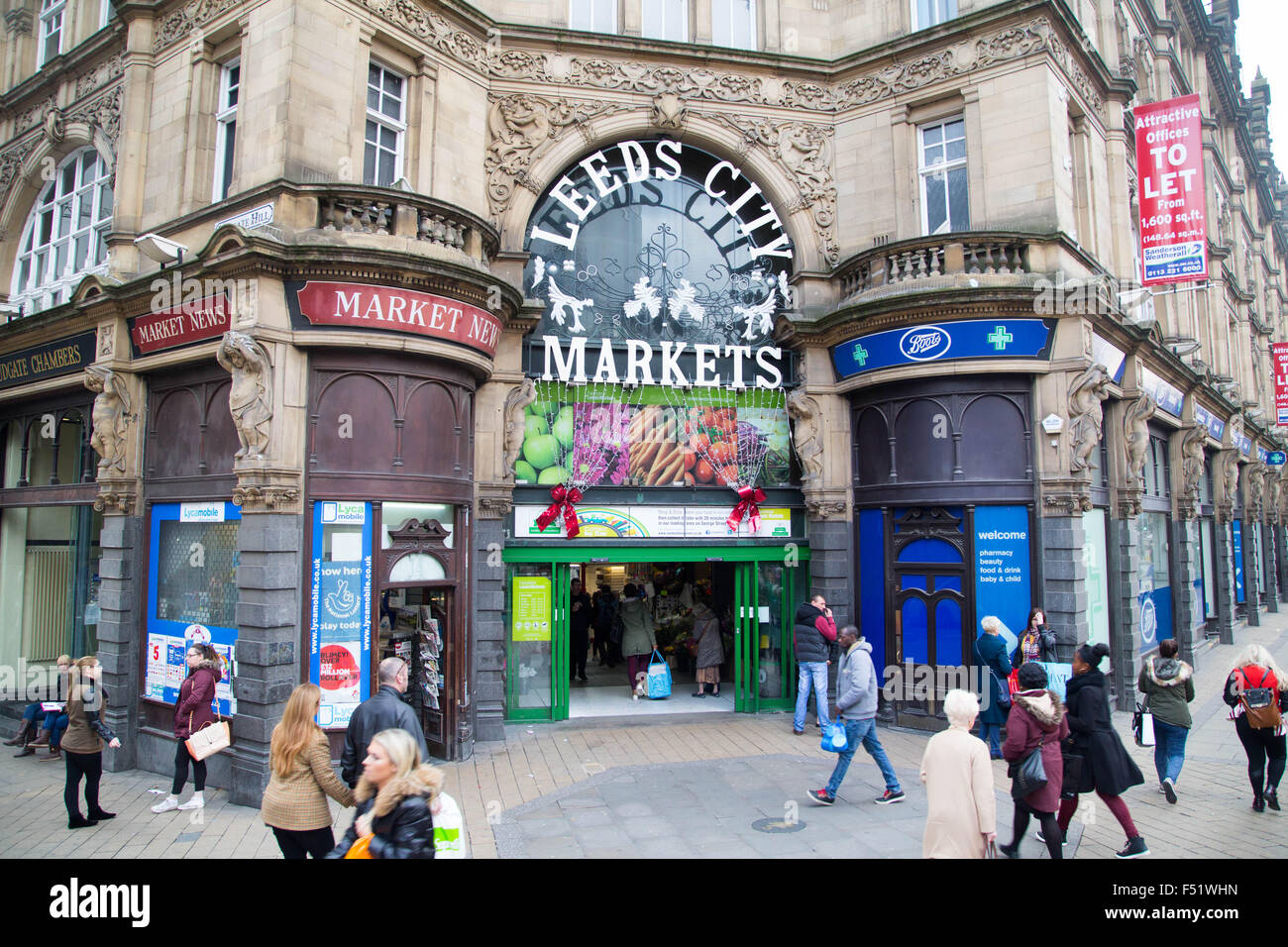 Mercado kirkgate leeds en West Yorkshire, Reino Unido es el mayor mercado cubierto de Europa. Foto de stock