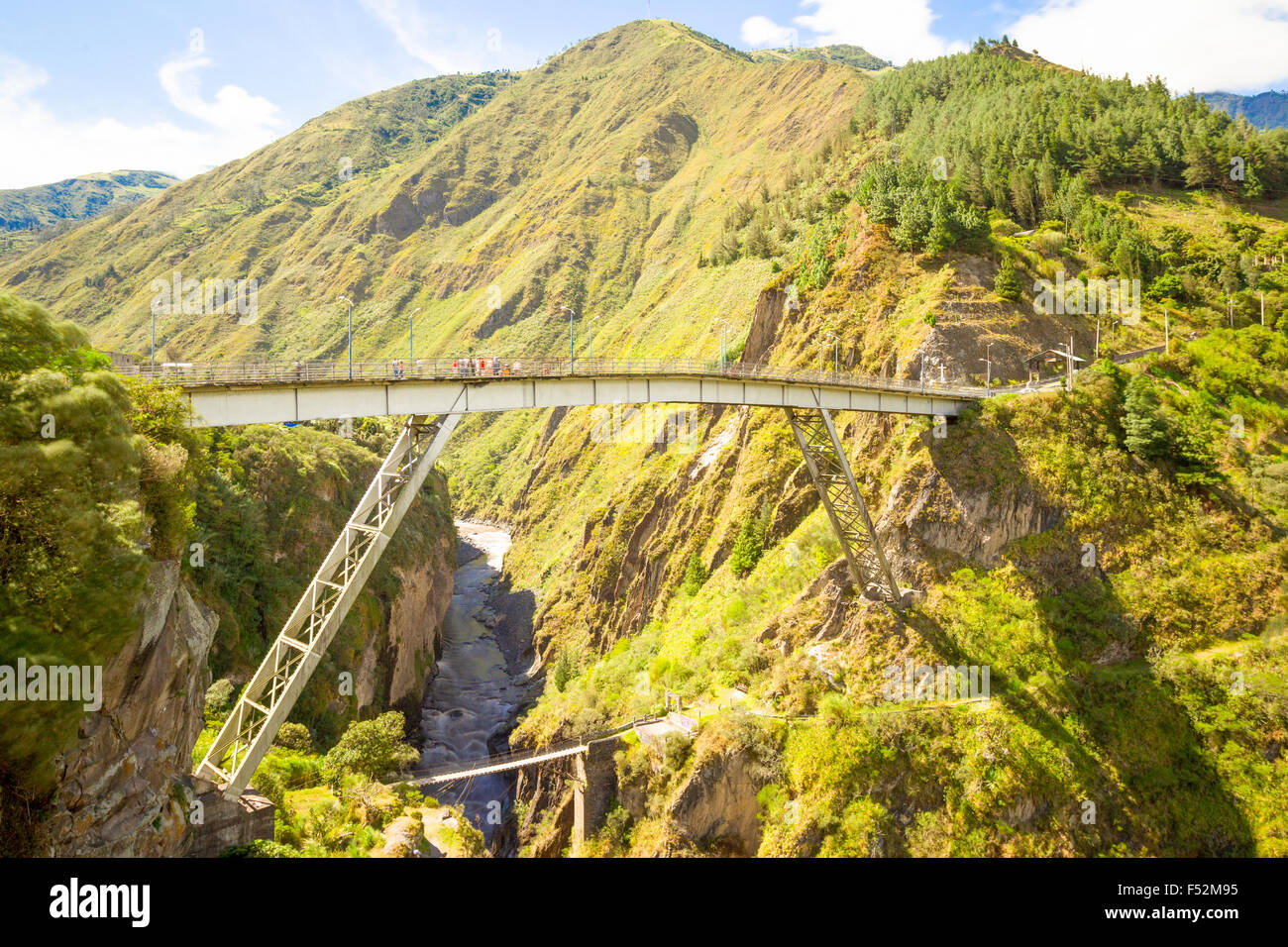 Puente de San Francisco en Baños de Agua Santa Ecuador lugar famoso por  Bungee entusiastas Fotografía de stock - Alamy