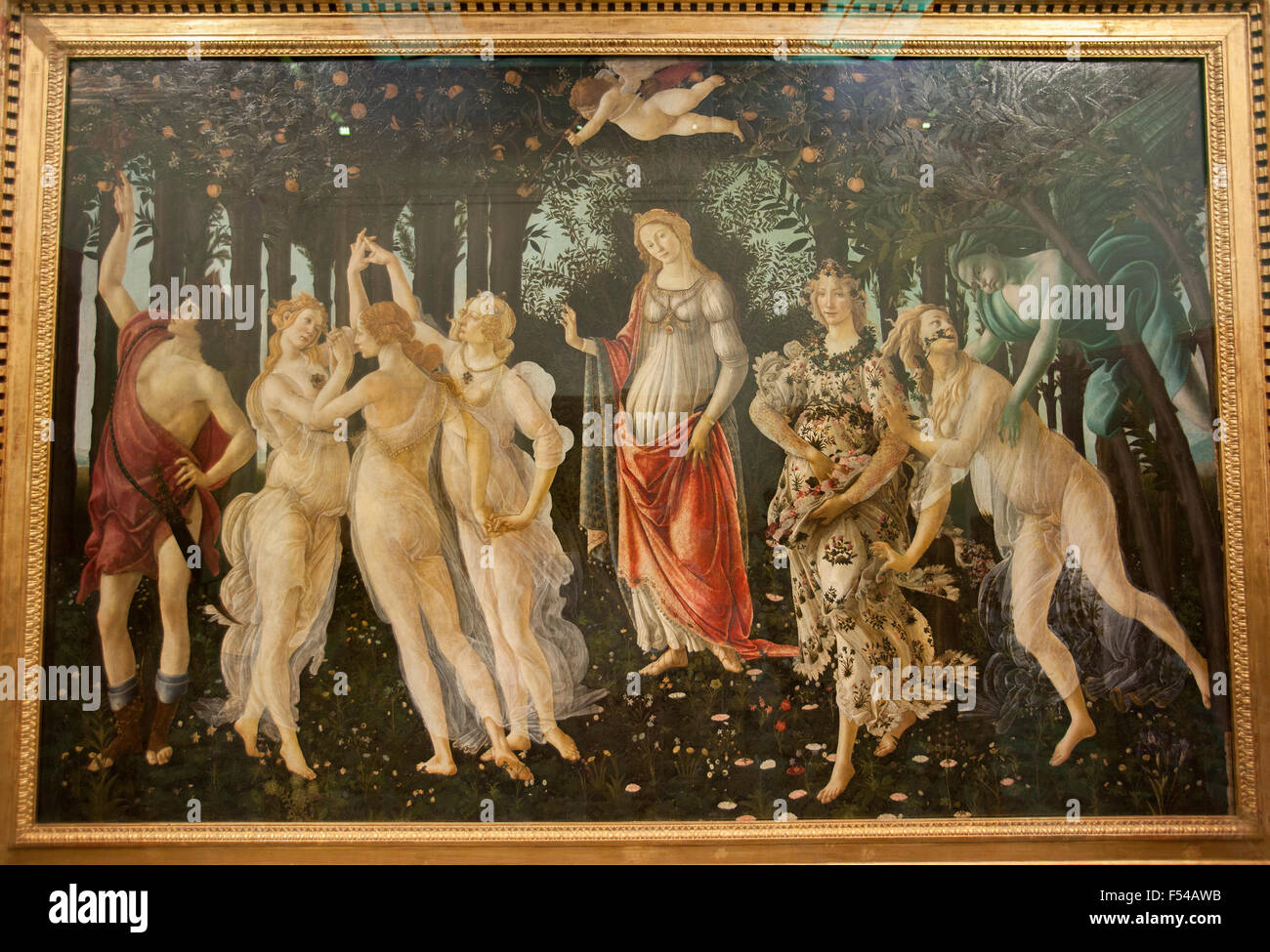 Sandro Botticelli la Primavera , Alegoría de la primavera, el renacimiento c.1482 Foto de stock