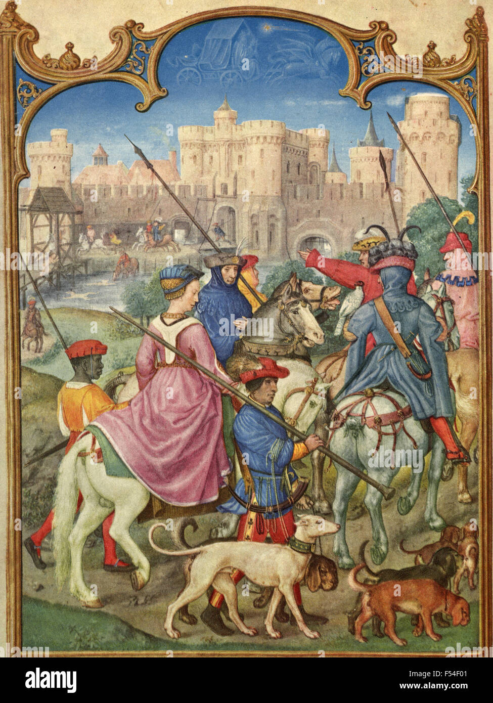 Representaciones medievales de los meses del año : Agosto Foto de stock