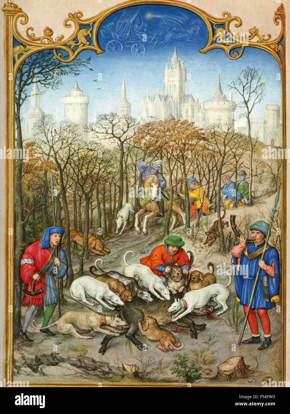 Representaciones medievales de los meses del año: Diciembre Foto de stock