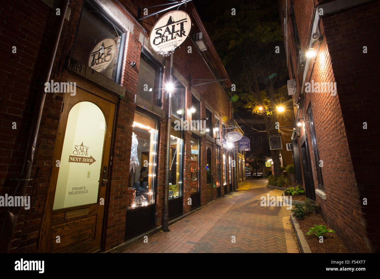 Portsmouth Downtown calle lateral Foto de stock