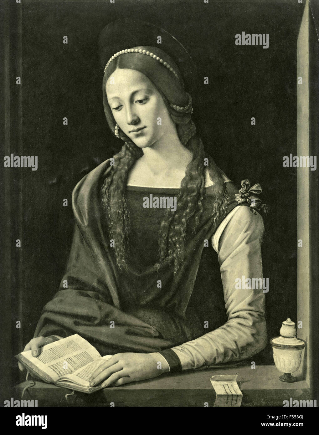 Galería Nacional de Arte Antiguo , el Palazzo Corsini, Roma: Retrato de una dama florentina, pintado por Piero di Cosimo Foto de stock