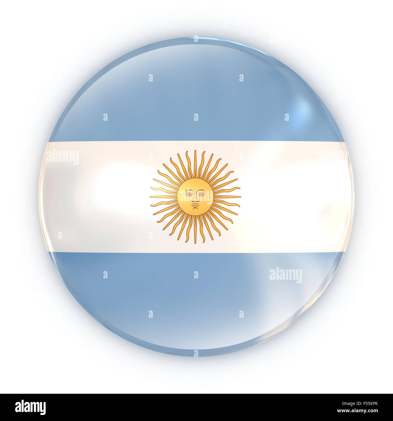 Insignia - bandera Argentina 3d ilustración aislada Foto de stock