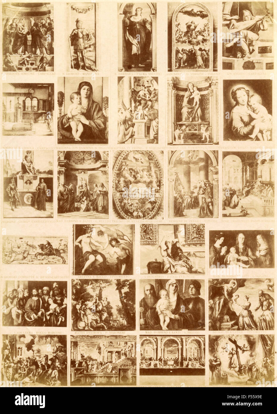 Colección de imágenes sagradas y famosas pinturas Foto de stock