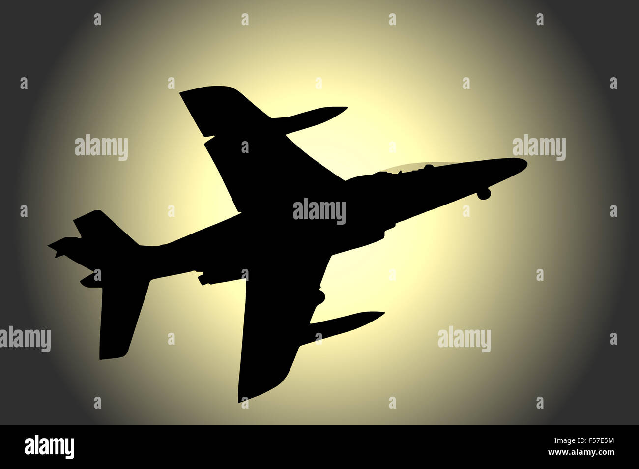 Fighter jet, silueta Foto de stock