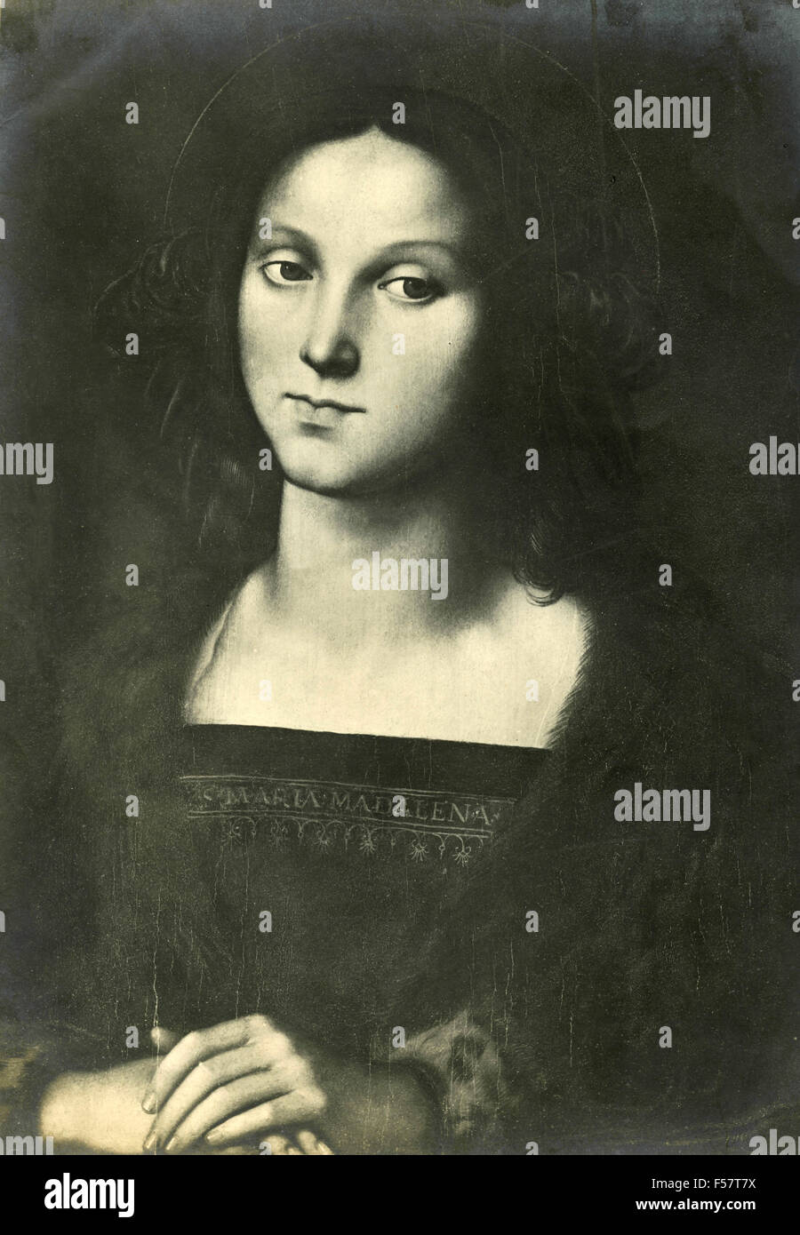 La pintura La Maddalena de Perugino, Galería Borghese, Roma, Italia Foto de stock