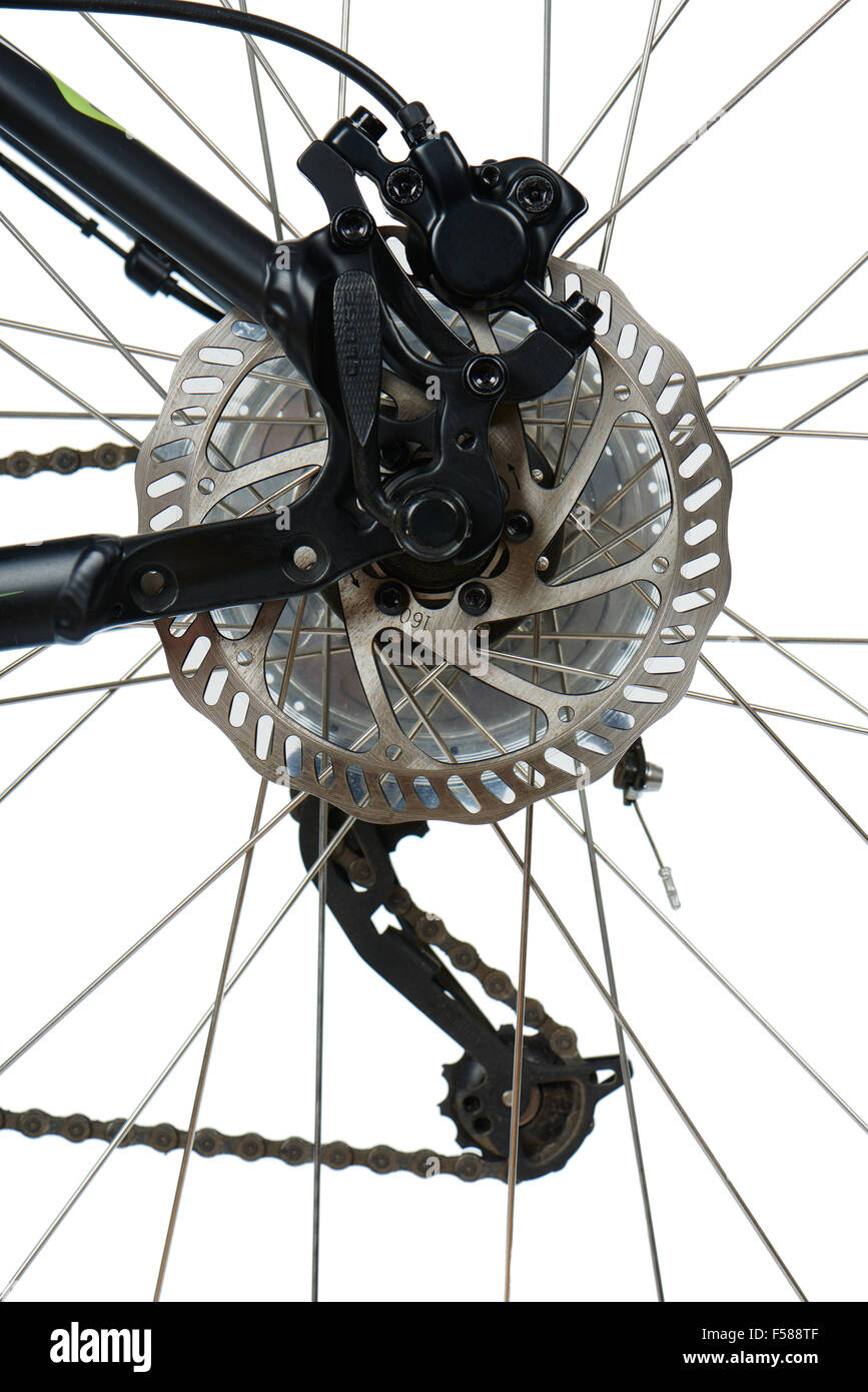 logo Memoria Adaptabilidad Freno de disco hidráulico trasero y el rotor de bicicleta de montaña (MTB),  aislado en blanco Fotografía de stock - Alamy