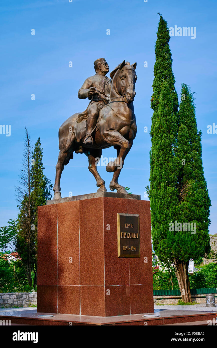 Montenegro, Podgorica, capital de la región central, la estatua de Nicolas 1 Foto de stock