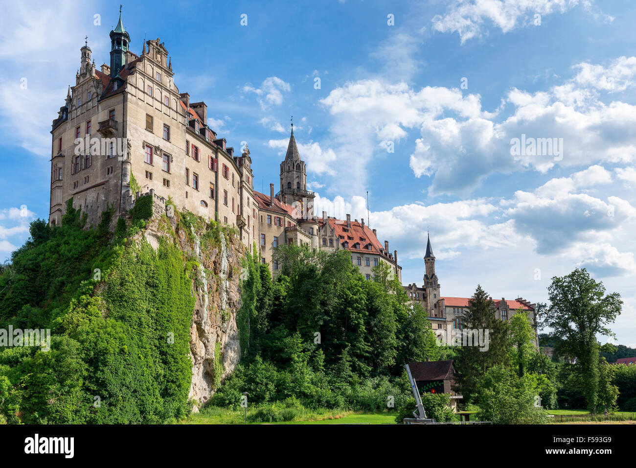 En Sigmaringen Castillo, Castillo de Hohenzollern, en Sigmaringen, Baden-Württemberg, Alemania Foto de stock