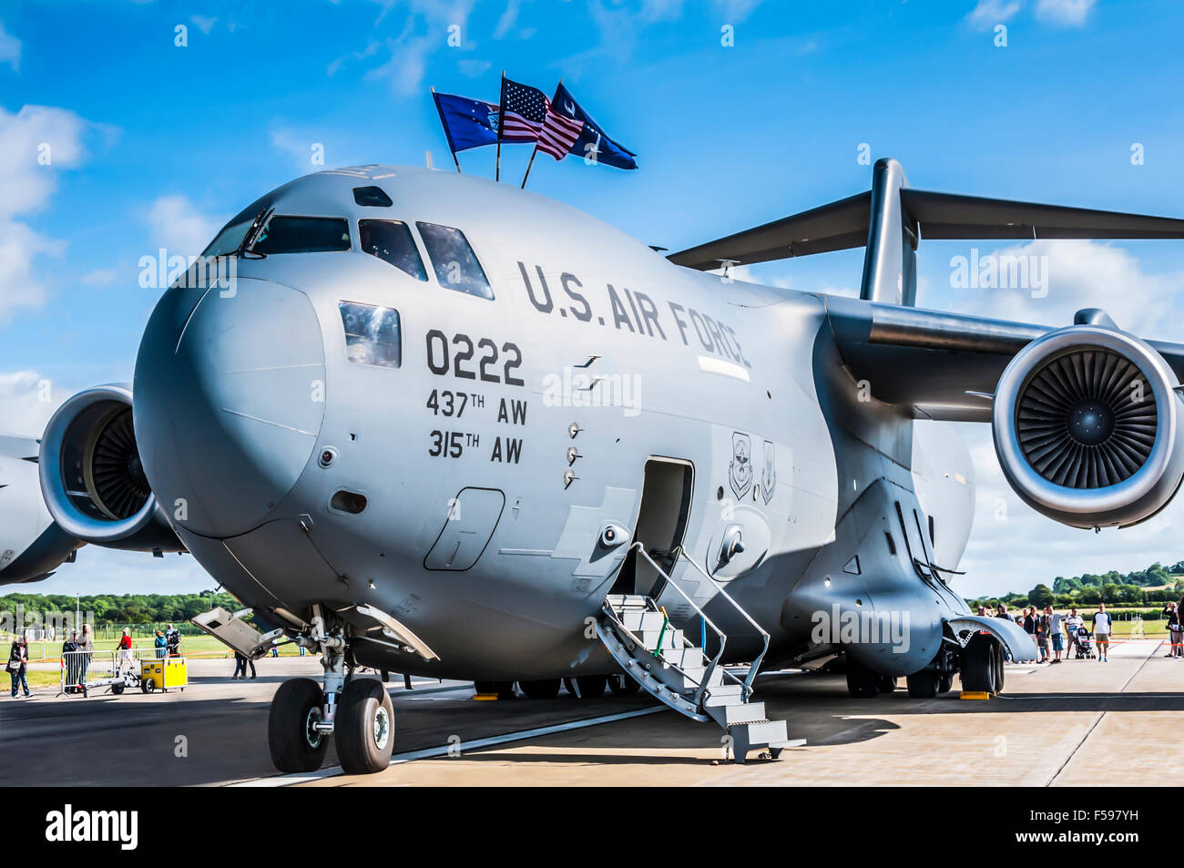 McDonnell Douglas/Boeing C-17 Globemaster III sobre visualización estática Foto de stock