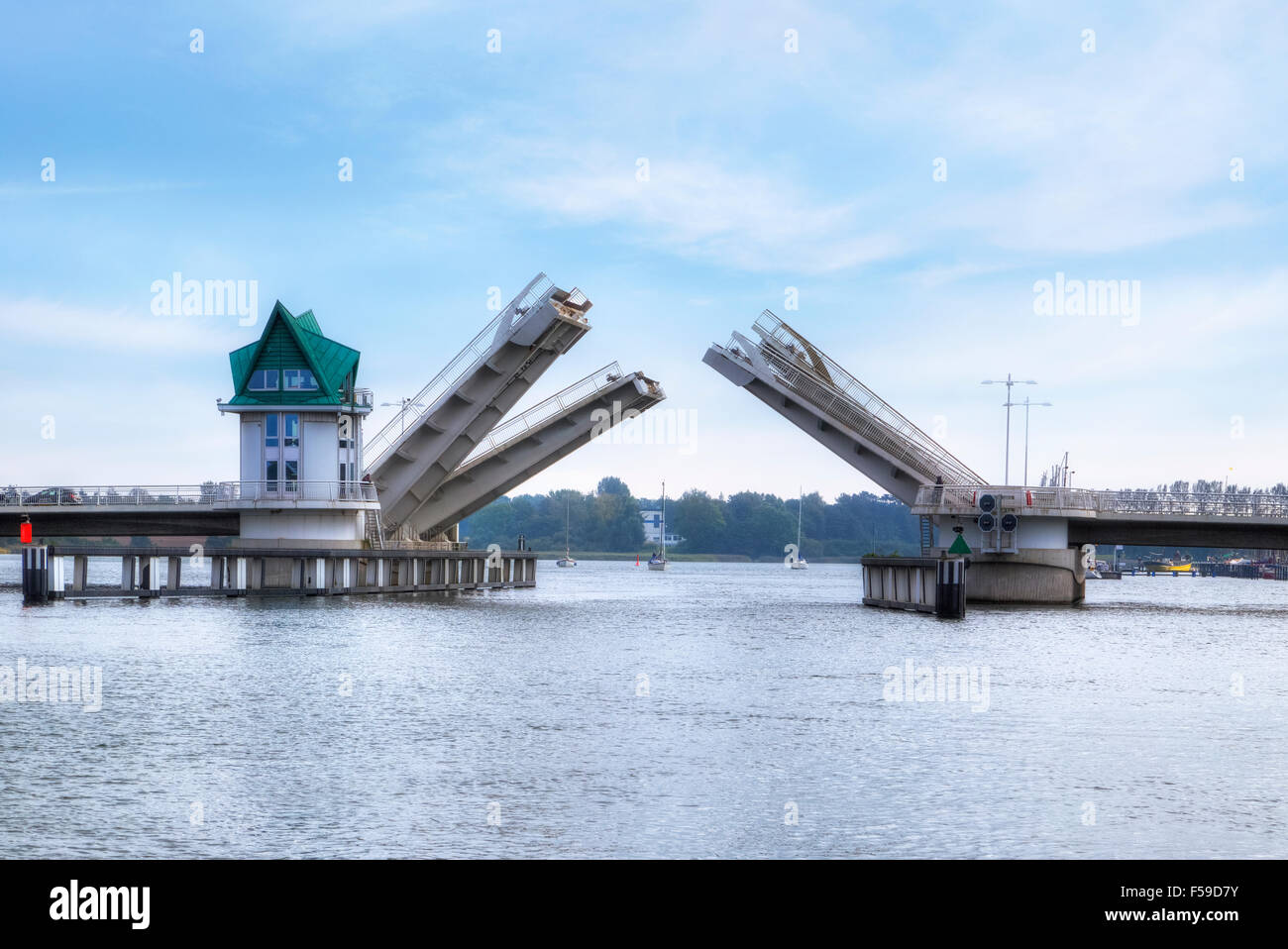Kappeln, puente Schlei, Schleswig-Holstein, Alemania Foto de stock