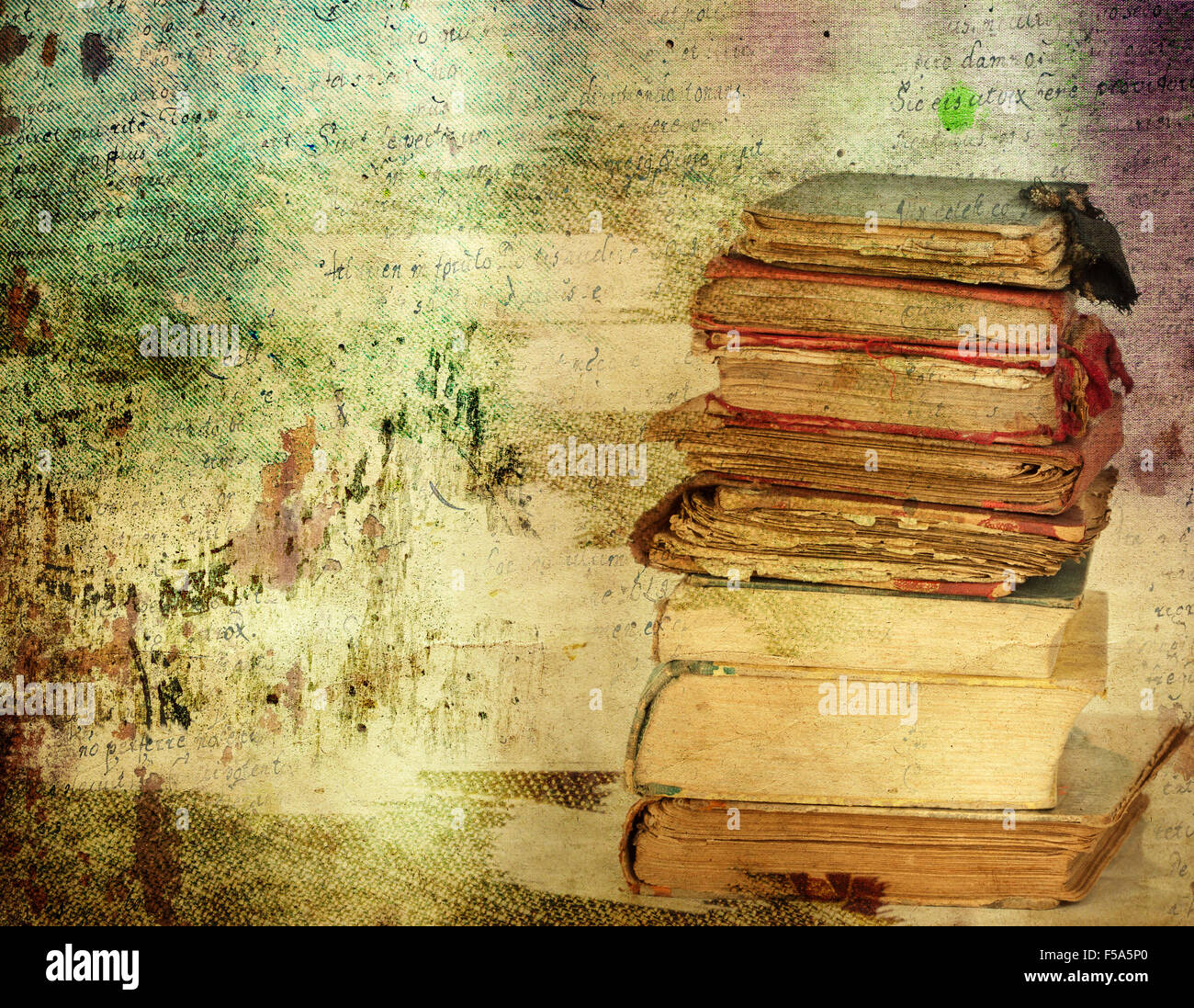 Vintage fondo con libros antiguos. Concepto de vuelta a la escuela