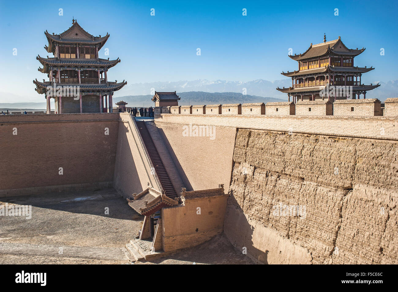 Castillo de Jiayuguan, Gansu de China Foto de stock