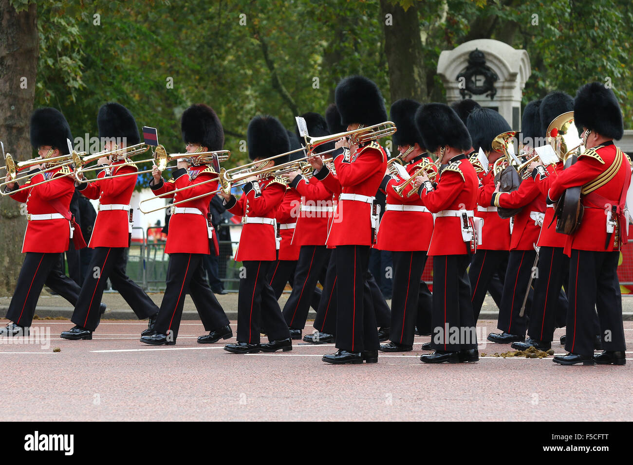 Londres, Reino Unido, 20 Oct 2015: vistas generales desde el centro comercial para el presidente chino Xi Jinping visita de Estado a Londres Foto de stock