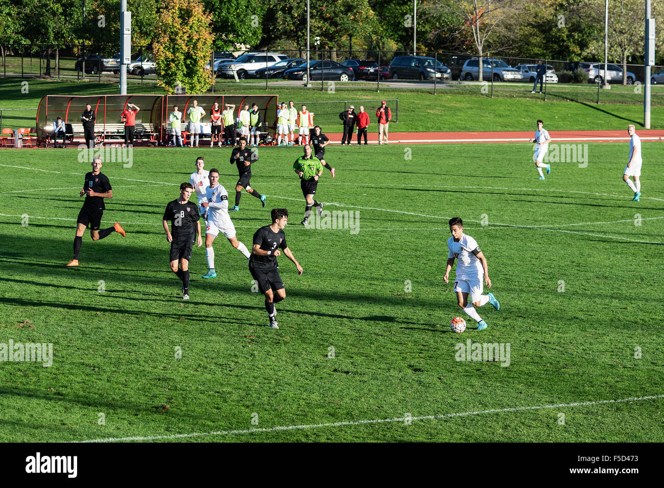 Harvard vs Cornell mens juego de fútbol de la Universidad de Cornell, Ithaca, Nueva York, EE.UU. Foto de stock