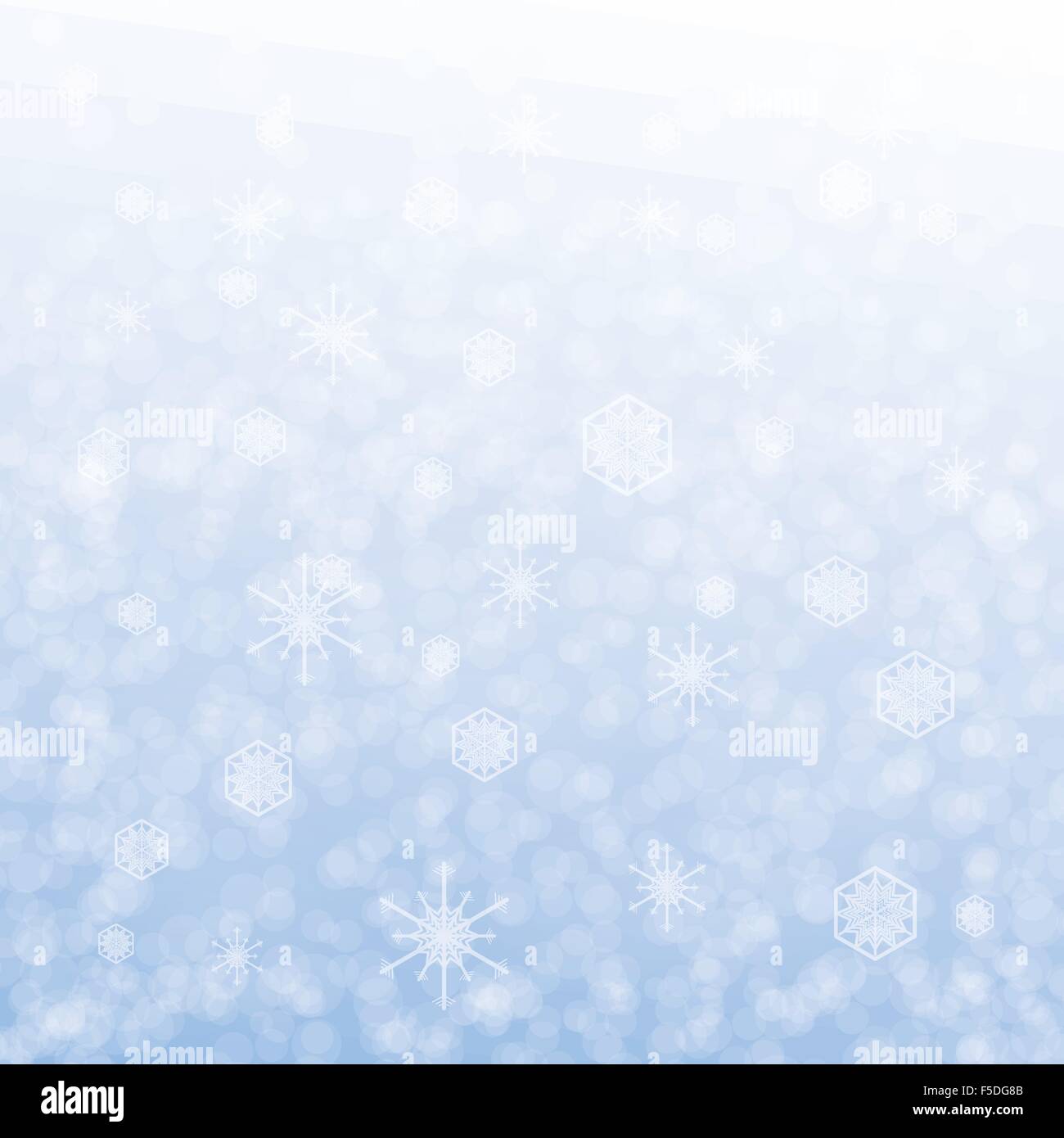 Diseño de tarjeta de navidad con copos de nieve sobre fondo azul. Ilustración del Vector