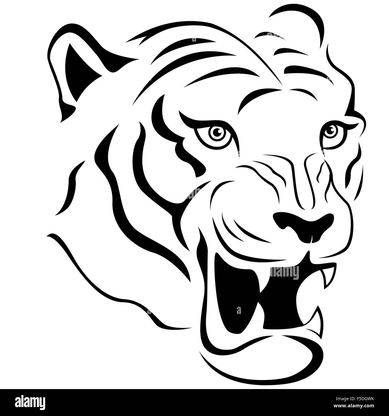 Dibujo de tigre Imágenes de stock en blanco y negro - Alamy