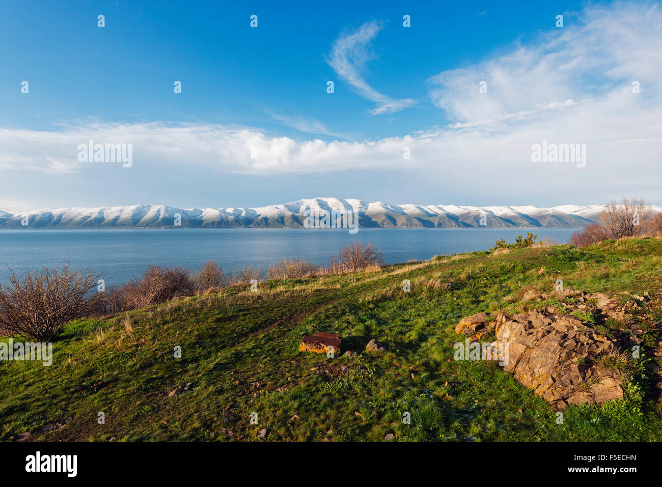 El lago Sevan, provincia de Gegharkunik, Armenia, el Cáucaso, Asia Central, Asia Foto de stock