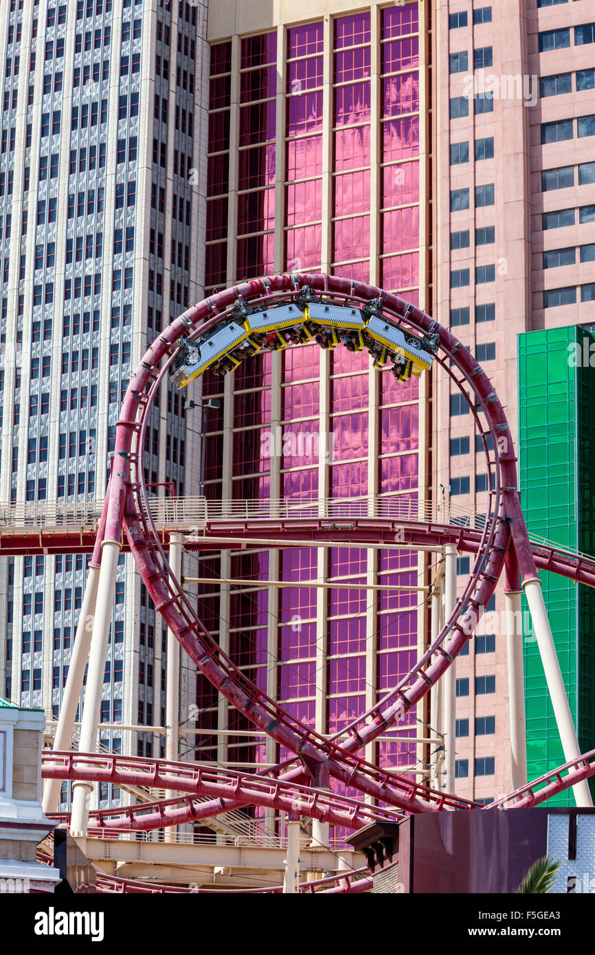Las Vegas, Nevada. Roller Coaster en el New York New York Hotel and Casino. Foto de stock