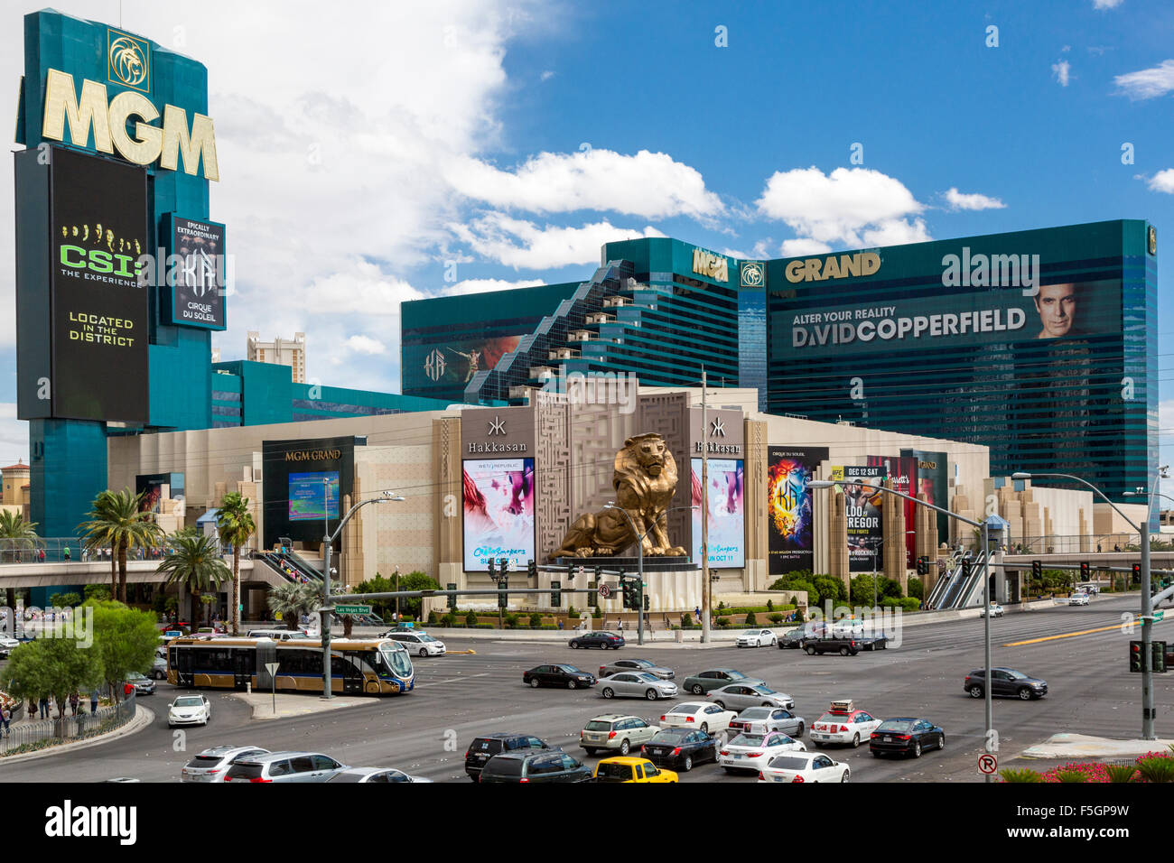 Las Vegas, Nevada. El MGM Grand Hotel and Casino, en la esquina de South Las Vegas Boulevard y Tropicana Avenue. Foto de stock