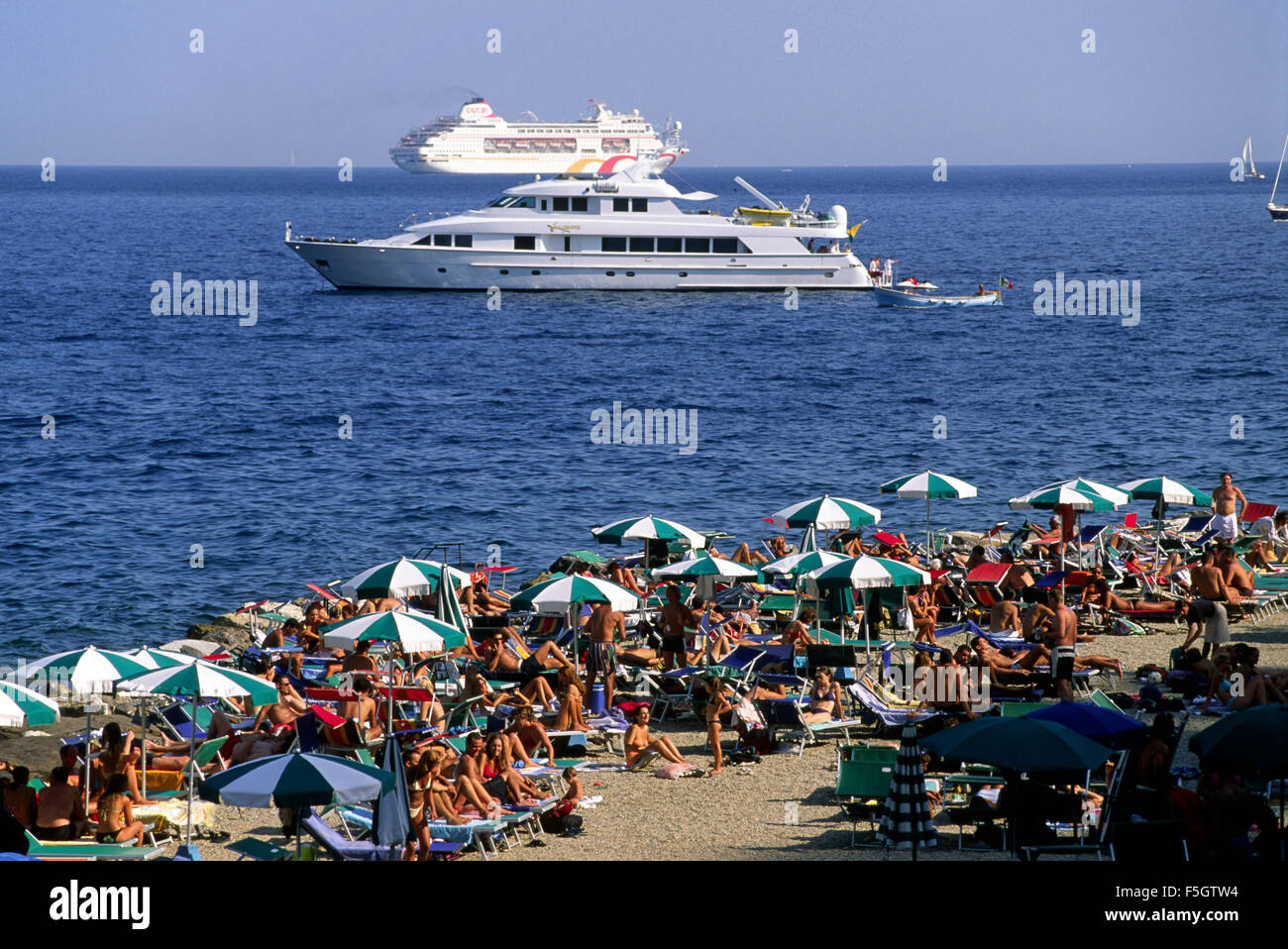 Italia, Liguria, Riviera di Levante, santa margherita ligure beach Foto de stock
