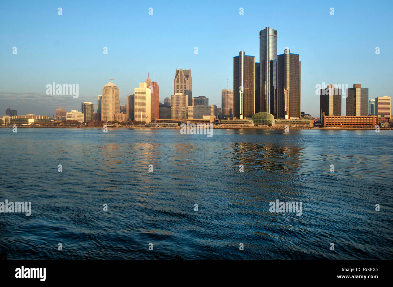Contorno de Detroit disparó al amanecer, noviembre de 2015 Foto de stock