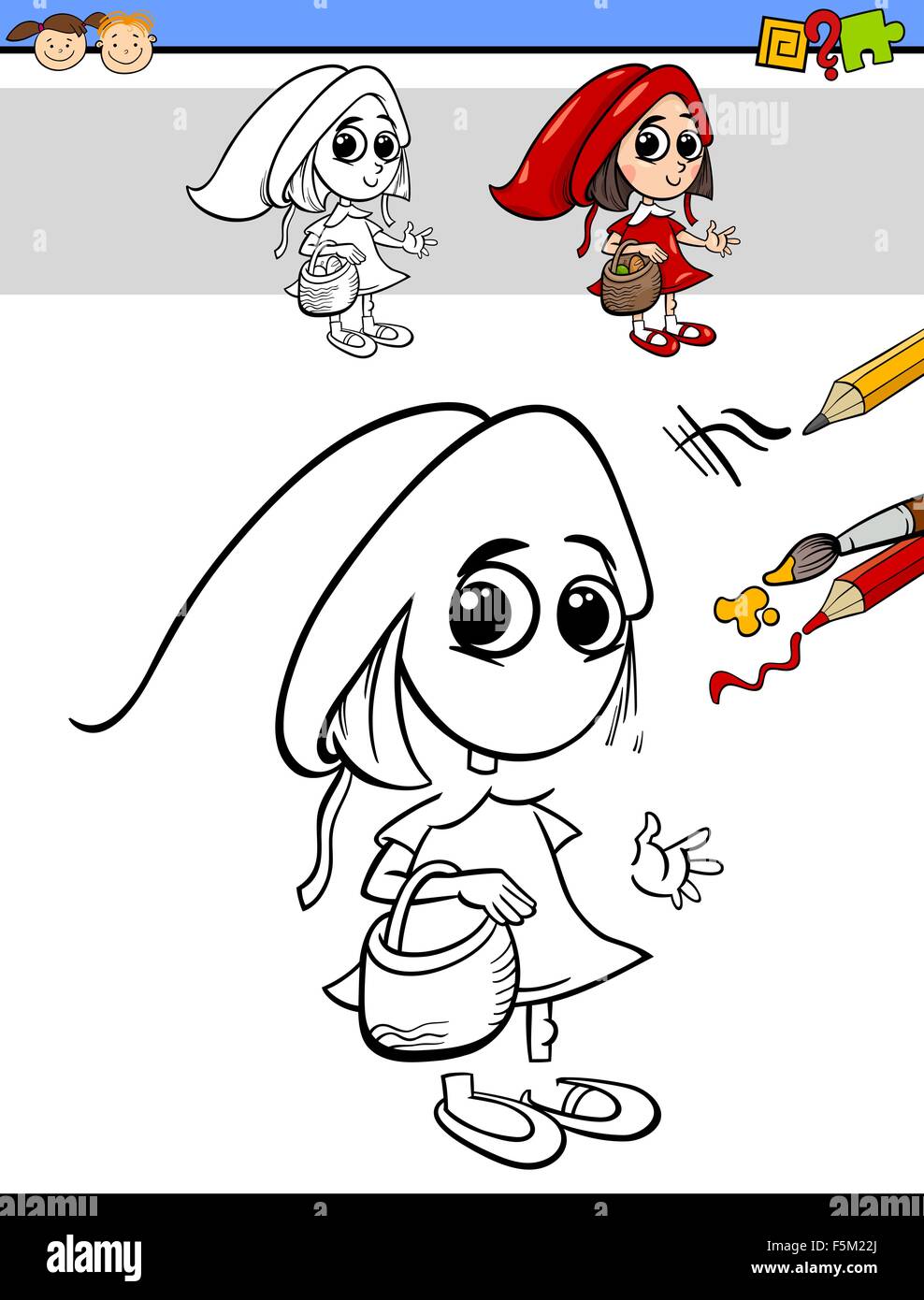 Ilustración de dibujos animados de dibujar y colorear tarea educativa para niños preescolares con Caperucita Roja Fantasía Caract Imagen Vector de stock - Alamy Ilustración de dibujos animados de dibujar y colorear tarea educativa para niños preescolares con Caperucita Roja Fantasía Caract Imagen Vector de stock - Alamy
