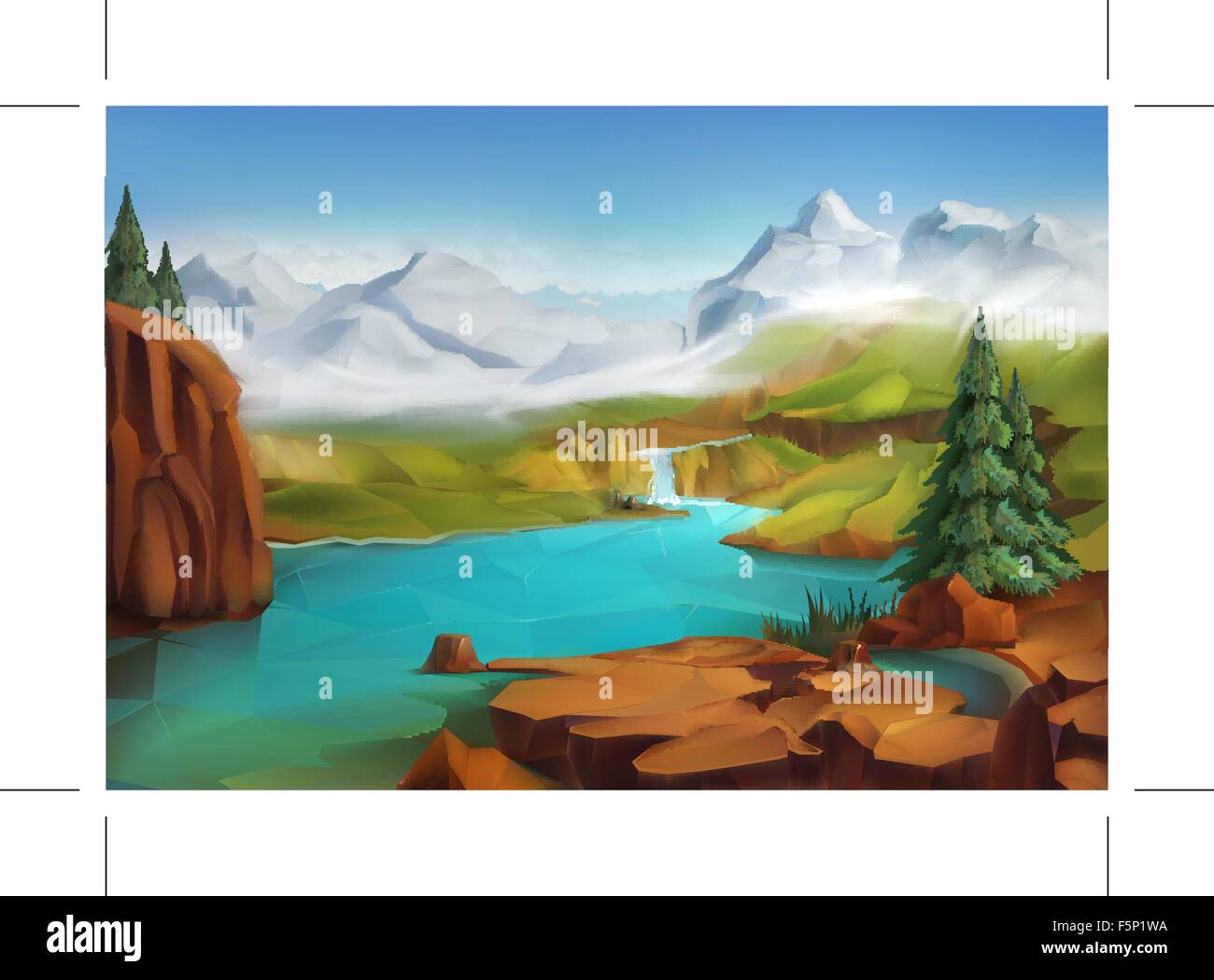 Paisaje, naturaleza antecedentes vectoriales Ilustración del Vector