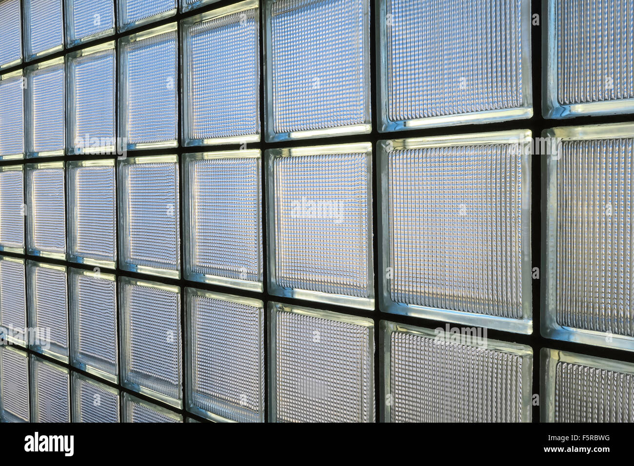En primer plano, pared de ladrillos de vidrio, EE.UU. Foto de stock