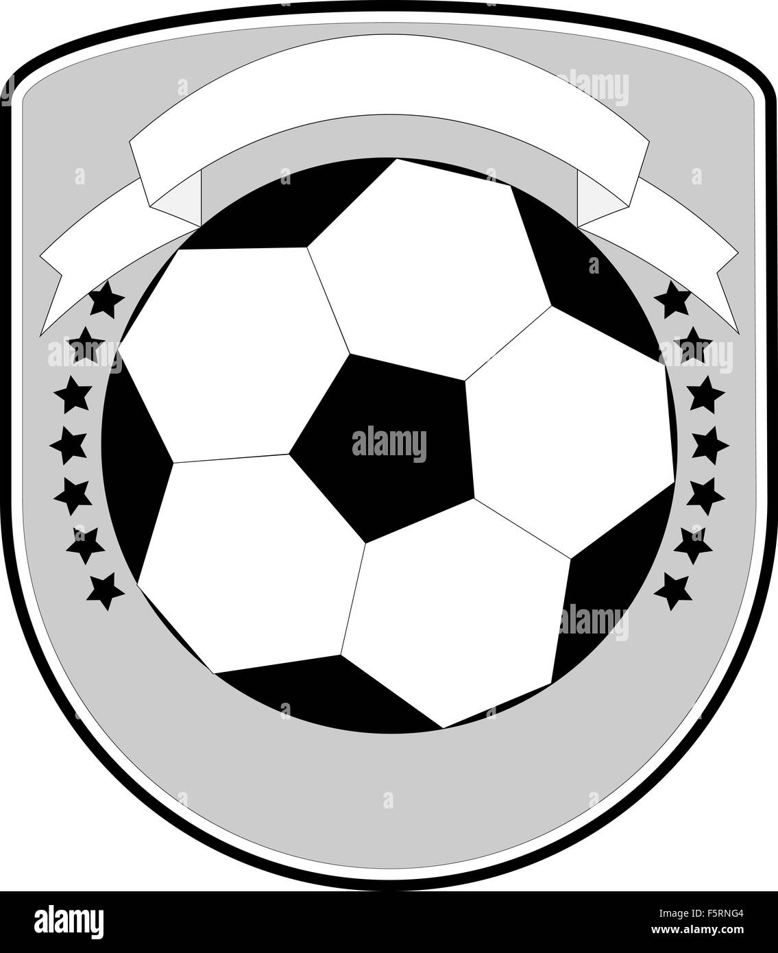 escudo de fútbol en blanco