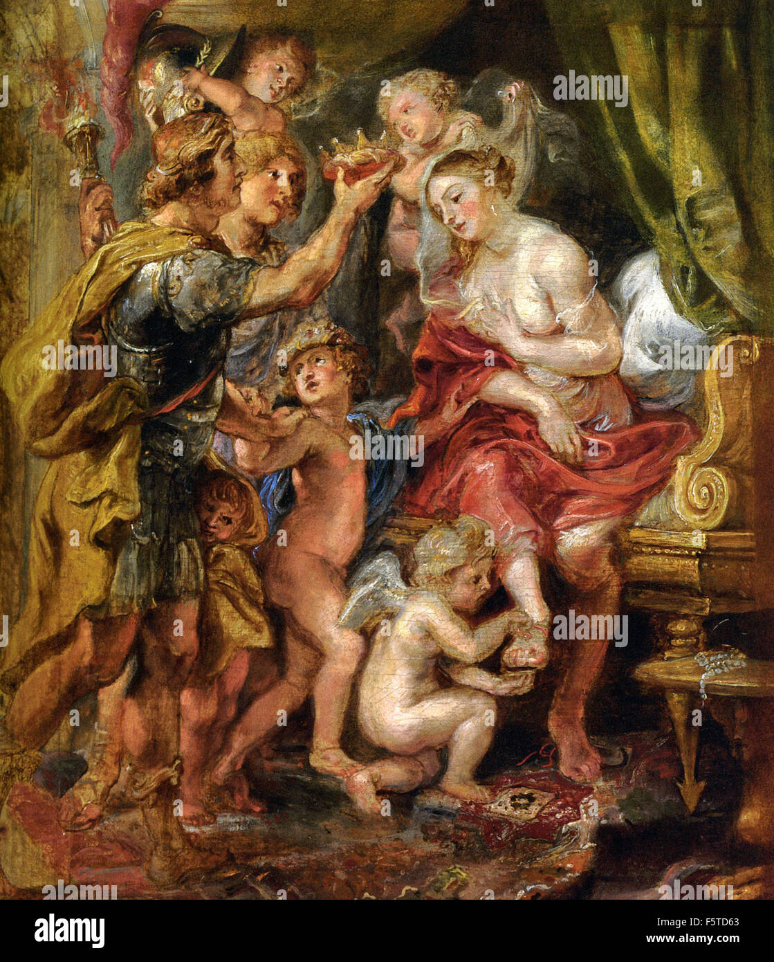 Peter Paul Rubens - Alexander y Roxana Foto de stock