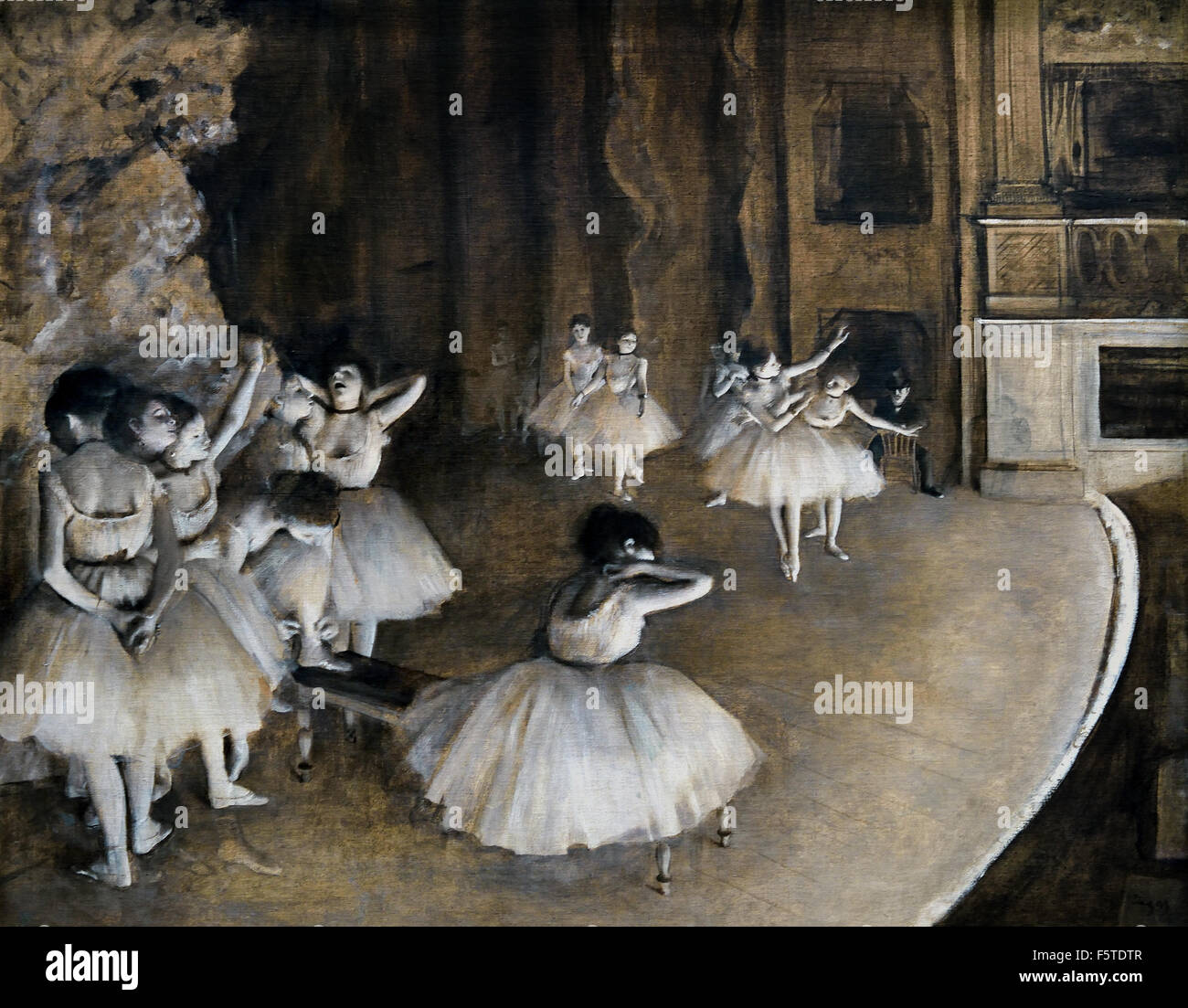 Répétition d'un ballet sur la scène en 1874 el Ballet en el escenario Rearsal 1874 Edgar Degas 1834-1917 Francia Foto de stock