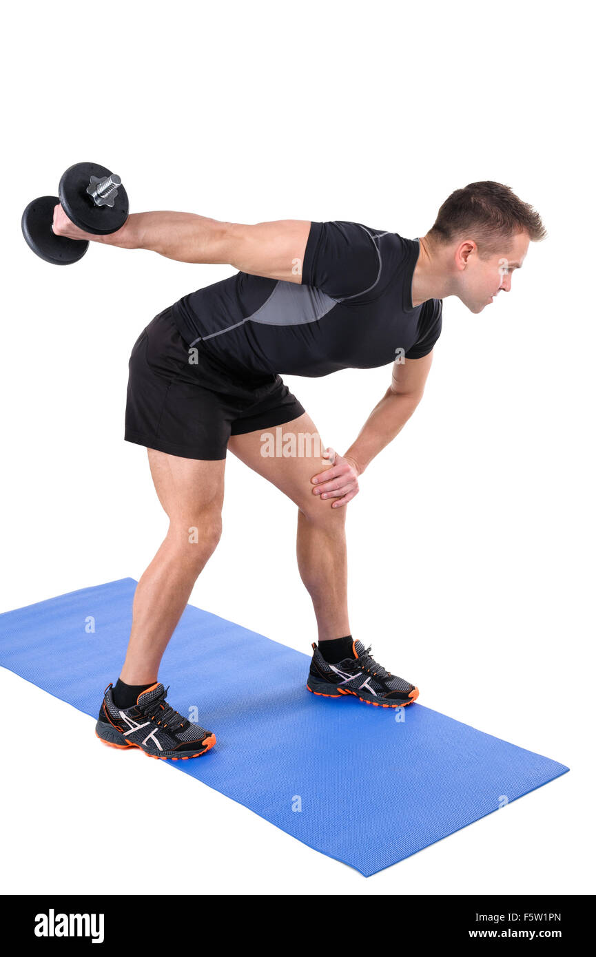 Extensión de tríceps pesa entrenamiento permanente Fotografía de stock -  Alamy
