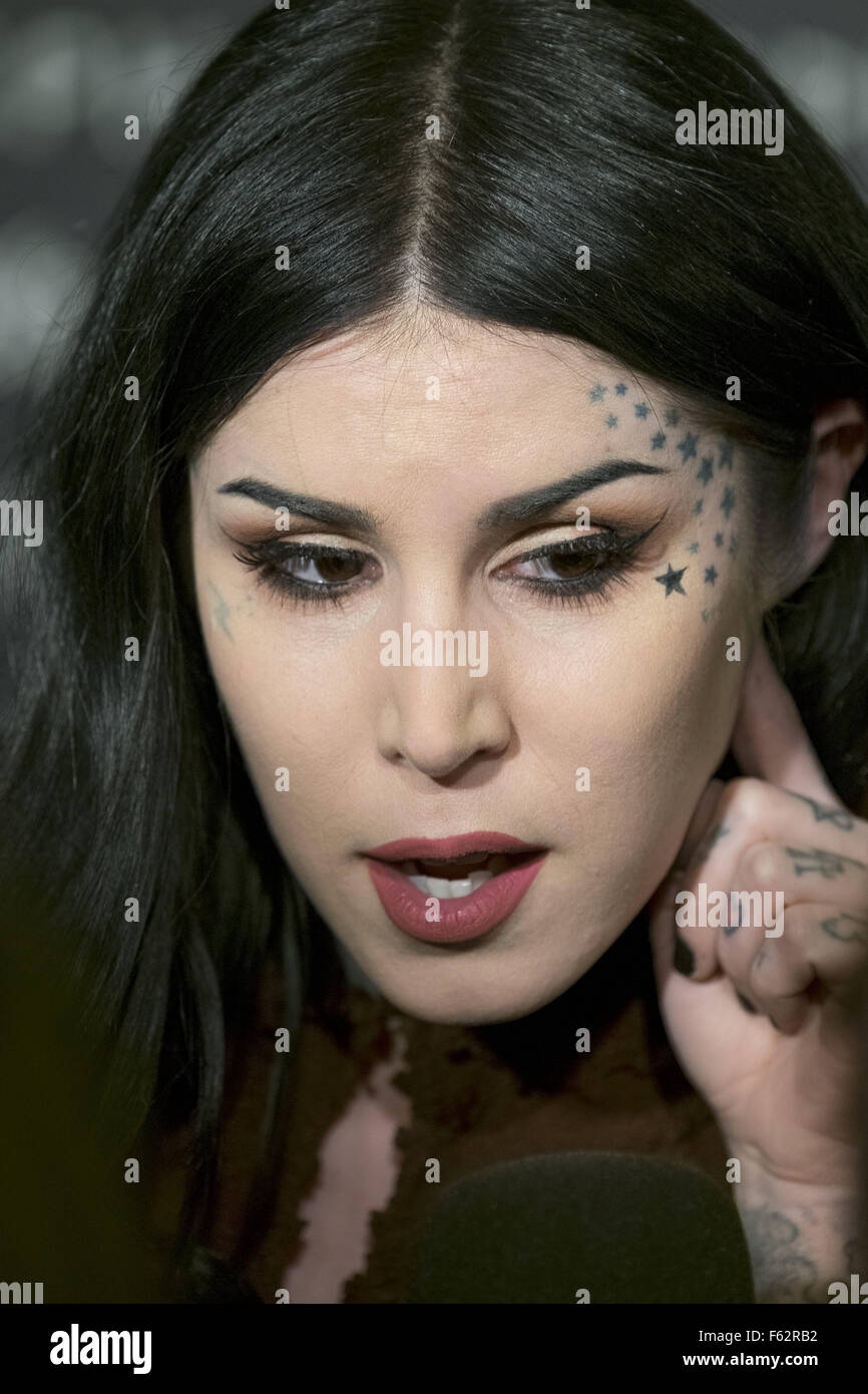 Artista del tatuaje Kat Von D presenta su nueva línea de maquillaje de  Sephora en cines Callao City Lights en Madrid con: Kat Von d Donde: Madrid,  España cuando: 07 de octubre